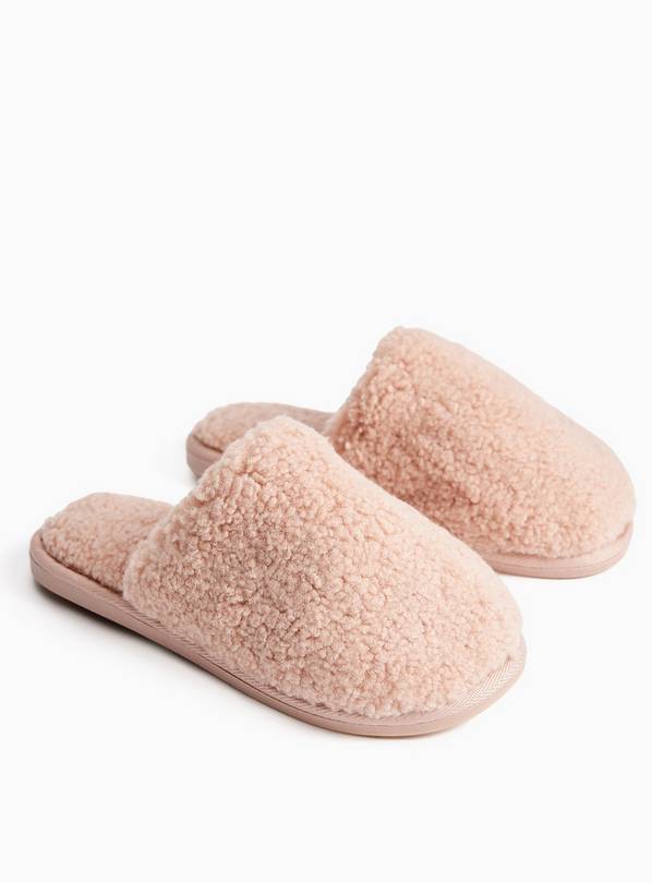 Pink Borg Cupsole Mule Slippers L